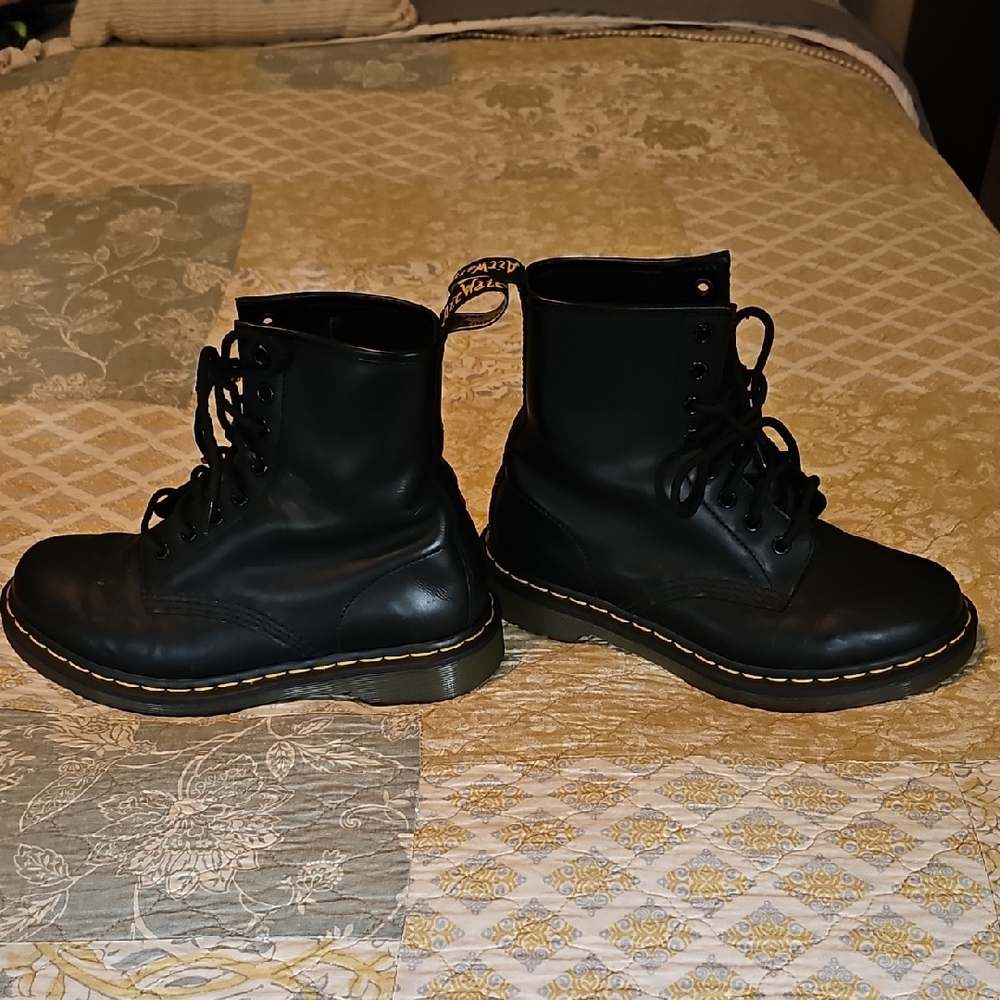 Dr. Martens Black Air Wair Leather Lace-Up Boots
